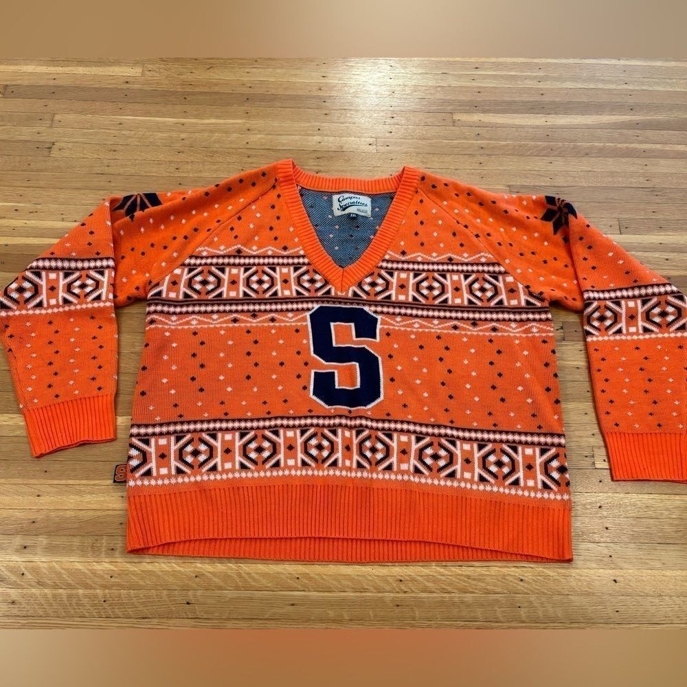 Syracuse University SU Orange/Navy Holiday/Christmas Sweater XXL